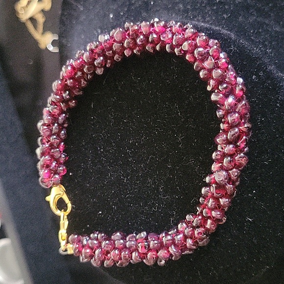 Handcrafted Genuine amethyst beaded bracelet - Picture 3 of 5